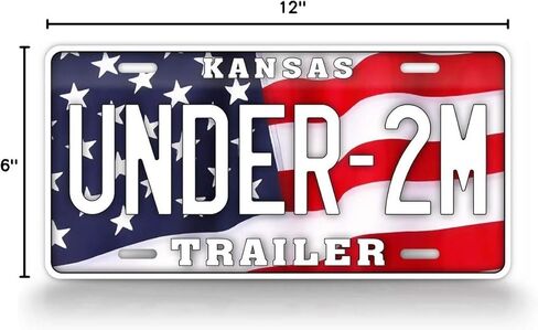 SignsAndTagsOnline Under 2M Kansas Trailer American Flag License Plate KS Under 2000 Pounds Trailer Tag in Saudi Arabia