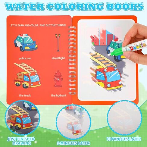 Gaillty 32 Pack Water Coloring Books Set for Kids Toddlers Reusable Water Painting Book for Paper Painting Early Childhood Educational Gift Easter Basket Filler Gift in Saudi Arabia