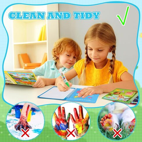 Gaillty 32 Pack Water Coloring Books Set for Kids Toddlers Reusable Water Painting Book for Paper Painting Early Childhood Educational Gift Easter Basket Filler Gift in Saudi Arabia
