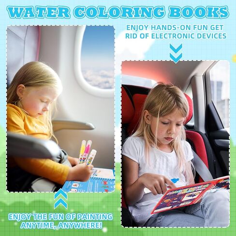 Gaillty 32 Pack Water Coloring Books Set for Kids Toddlers Reusable Water Painting Book for Paper Painting Early Childhood Educational Gift Easter Basket Filler Gift in Saudi Arabia