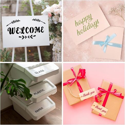 24 PCS Letter Stencils for Painting Reusable Symbols Number Stencils 4x7 Inch Alphabet Stencil Various Font Styles Templates with Geometric Shape Symbols for Crafts Art Projects Scrapbook Home Decor in Kuwait