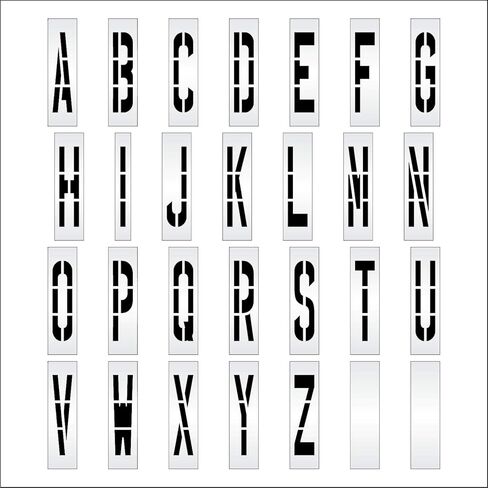 Pavement Stencils - 36 inch Alphabet KIT Stencil Set - (28 Piece) - 36" x 9" x 1/8" (128 mil) - Pro-Grade in Saudi Arabia