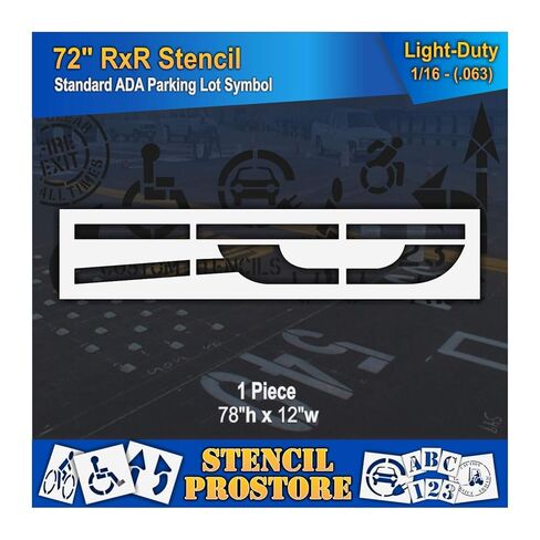 Pavement Stencils - 78 inch - Railroad - Letter 'R' - Road, HWY, DOT, FHWA - 78" x 12" x 1/16" (63 mil) - Light-Duty in Saudi Arabia
