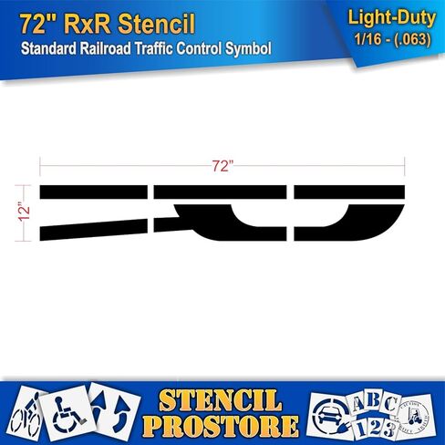 Pavement Stencils - 78 inch - Railroad - Letter 'R' - Road, HWY, DOT, FHWA - 78" x 12" x 1/16" (63 mil) - Light-Duty in Saudi Arabia