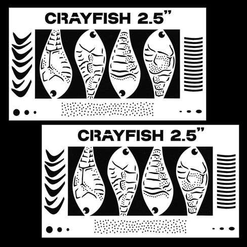 2 Pcs Crayfish Fishing Lure Airbrush Stencils Templates 4 x 7.2 Inch Bulk Lures Stencil Kit Reusable DIY Crayfish Baits Stencil for Fishing Accessories in Saudi Arabia