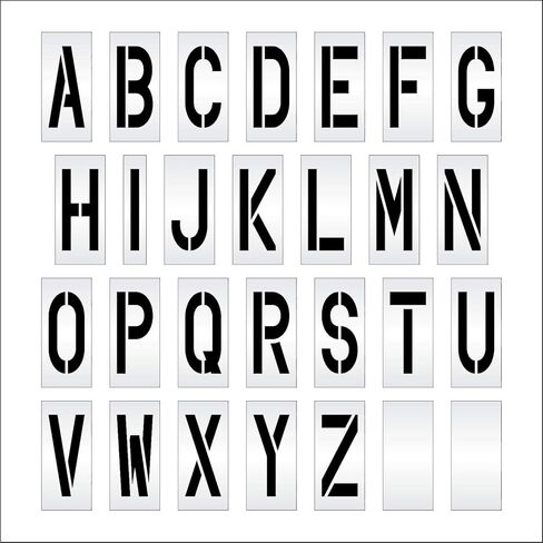 Pavement Stencils - 36 inch Alphabet KIT Stencil Set - (28 Piece) - 36" x 16" x 1/8" (128 mil) - Pro-Grade in Saudi Arabia