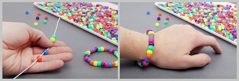 أساسيات من Leisure Arts Pony Beads، 6x9 مم، أصفر نيون، 750 قطعة - مجموعة صنع الأساور للمجوهرات وحرف كاندي - خرزات يدوية كبيرة لأساور الصداقة والمشروعات اليدوية in Kuwait