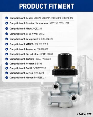 PR-4 Air Brake Pressure Valve - 70 PSI Protection Valve Replaces 288323, 641137, 503511C - Compatible with Bendix, Mack, Navistar, Volvo VNL - for Heavy Duty Truck & Trailer in Saudi Arabia