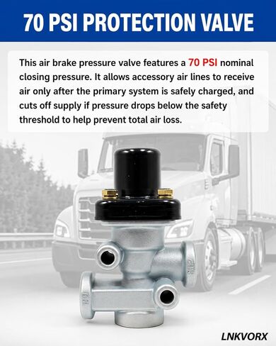 PR-4 Air Brake Pressure Valve - 70 PSI Protection Valve Replaces 288323, 641137, 503511C - Compatible with Bendix, Mack, Navistar, Volvo VNL - for Heavy Duty Truck & Trailer in Saudi Arabia