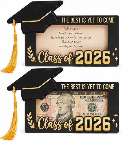1Pc Red Graduation Money Holder for Cash Gift, Class of 2026 Decorations, Congrats Grad Wooden Gifts for Him Her, High School Graduation Gifts for Boys, Wood Graduation Money Holder 4.4''x6'' in Saudi Arabia