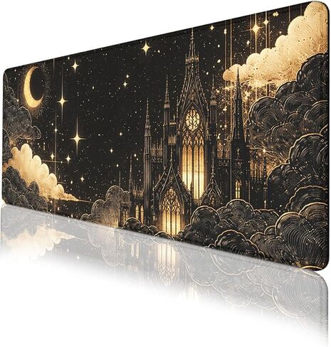 Dark Gothic Girl Gaming Mouse Pad Red Eyes Chains Extended Gaming Mouse Pad Mat with Stitched Edge Non-Slip Base Office Computer Keyboard Laptop 31.5"x11.8" in Kuwait
