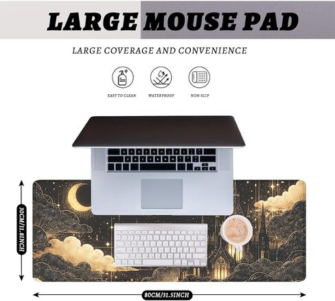 Dark Gothic Girl Gaming Mouse Pad Red Eyes Chains Extended Gaming Mouse Pad Mat with Stitched Edge Non-Slip Base Office Computer Keyboard Laptop 31.5"x11.8" in Kuwait