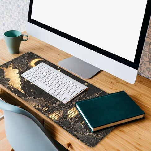Dark Gothic Girl Gaming Mouse Pad Red Eyes Chains Extended Gaming Mouse Pad Mat with Stitched Edge Non-Slip Base Office Computer Keyboard Laptop 31.5"x11.8" in Kuwait