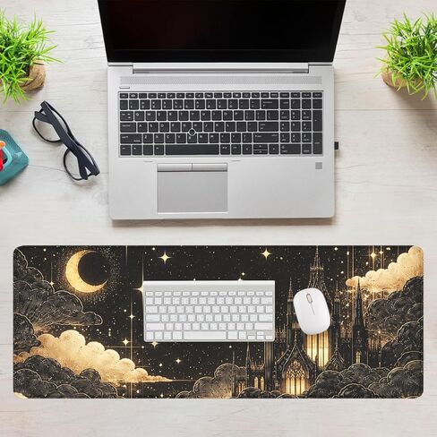 Dark Gothic Girl Gaming Mouse Pad Red Eyes Chains Extended Gaming Mouse Pad Mat with Stitched Edge Non-Slip Base Office Computer Keyboard Laptop 31.5"x11.8" in Kuwait