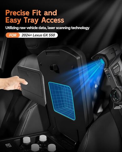 CDEFG for 2024 2025 2026 Lexus GX 550 Center Console Hidden Storage Box - GX550 (Premium/Luxury/Overtrail) Armrest Privacy Console Tray Accessories in Kuwait