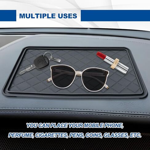 Car Dashboard Anti-Slip Mat, 10.4"x 5.9" Multifunctional Universal Car Magic Dashboard Sticky Adhesive Mat, for Phones Sunglasses Keys Electronic Devices and More Use in Saudi Arabia