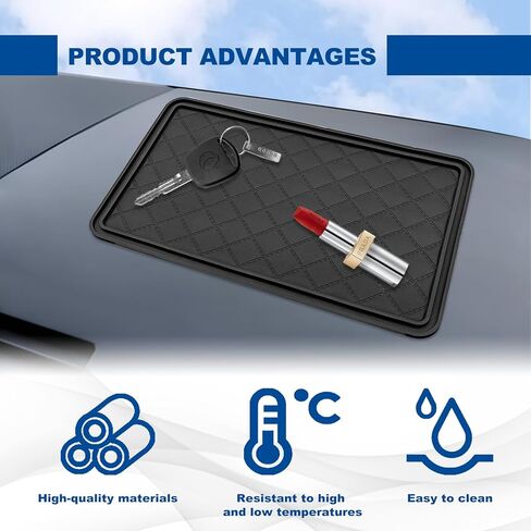 Car Dashboard Anti-Slip Mat, 10.4"x 5.9" Multifunctional Universal Car Magic Dashboard Sticky Adhesive Mat, for Phones Sunglasses Keys Electronic Devices and More Use in Saudi Arabia