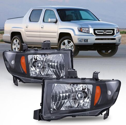 For 2006 2007 2008 2009 2010 2011 2012 2013 2014 Honda Ridgeline Headlights Set LH & RH Sides Black Housing in Saudi Arabia