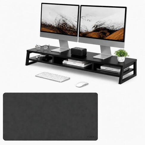 Fenge Dual Monitor Stand & Desk Pad Mat (Bundle) in Saudi Arabia