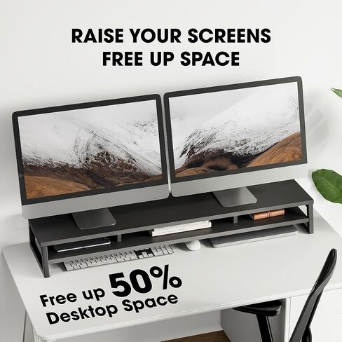 Fenge Dual Monitor Stand & Desk Pad Mat (Bundle) in Saudi Arabia