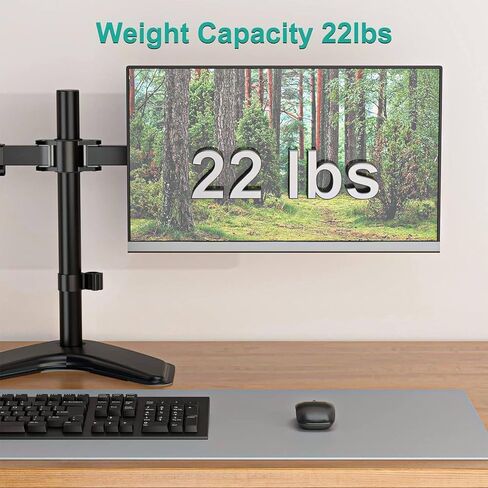 Adjustable Dual Monitor Stand for 27 Screens - Vesa 75x75 & 100x100mm, Height Adjustable Desk Mount with Tilt, Swivel, Rotate - Supports 22lbs Per Arm, Sturdy Base for Home & Office in Saudi Arabia