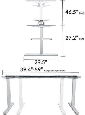 Ameriwood Home Bridgeport Electric Desk Frame, Silver in Saudi Arabia
