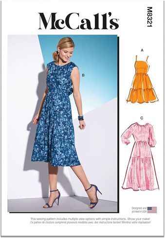 McCall's Misses' Dresses Sewing Pattern Kit, Design Code M8321, Sizes 6-8-10-12-14 in Saudi Arabia