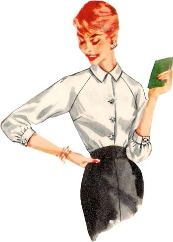 Simplicity SS9818R5 Simple to Make Misses' Vintage 1950's Blouses Sewing Pattern Kit, Design Code S9818, Sizes 14-16-18-20-22 in Kuwait