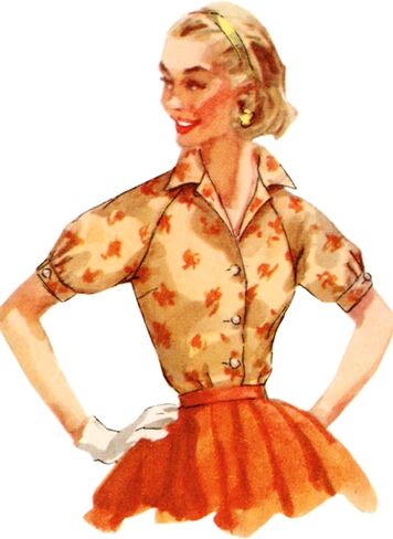 Simplicity SS9818R5 Simple to Make Misses' Vintage 1950's Blouses Sewing Pattern Kit, Design Code S9818, Sizes 14-16-18-20-22 in Kuwait