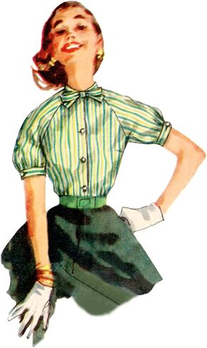 Simplicity SS9818R5 Simple to Make Misses' Vintage 1950's Blouses Sewing Pattern Kit, Design Code S9818, Sizes 14-16-18-20-22 in Kuwait