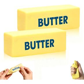 Butter Squishy Toy, Slow Rising Squishy, Squishy Butter Stick, Soft Squeeze Fidget Toy, Stress Relief Toy for Kids & Adults, Great for Christmas Party Birthday Gifts (2PCS) in Kuwait