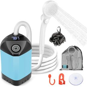 B013 Portable Shower for Camping, 7800mAh Rechargeable Camping Shower with Intelligent LED Display, 3 Spray Modes, IPX7 Waterproof Outdoor Shower Kit for Hiking, Travel, Car, Pet in Saudi Arabia