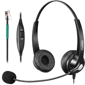 Callez RJ9 Polycom Phone Headset with Noise Cancelling Mic & Volume Controls, Telephone Headset for Office Compatible with Polycom VVX250 VVX400 VVX410 VVX411 VVX311 VVX500 VVX601 Landline Phones in Kuwait