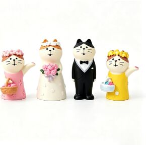 Cute Cat Wedding Cake Topper Set - Funny Bride and Groom Couple Figurines for Marriage Anniversary Decor - Kitten Table Centerpiece Decorations (Marriage cat 2 PCS) in Kuwait