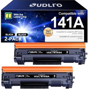 خرطوشة حبر 141A - استبدال W1410A مع شريحة لخرطوشة الحبر الأسود HP 141A W1410A 141X W1410X متوافقة مع Pro M110w، MFP M140w، M139w (2 أسود) in Kuwait