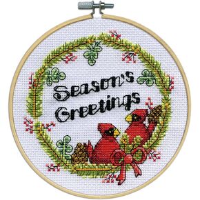 مجموعة غرز متقاطعة من Design Works Crafts Seasons Greetings مع حلقة in Kuwait