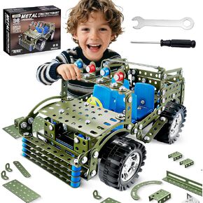 Metal Model Car Kit, 283 Pcs Erector Set Car Building Kit for Boys 8-12, Build Your Own Car kit with Real Tools, STEM Toy for Ages 8-13, Engineering Kit Gift for Kids Teens and Adults in Saudi Arabia