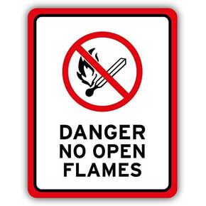 Magnet No Open Flames Danger Sign Flexible Vinyl Magnet Waterproof Car Magnetic Bumper Sticker 5" in Saudi Arabia