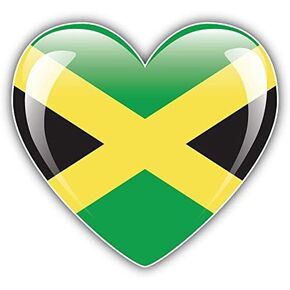 Magnet Jamaica Glossy Heart Flag Flexible Vinyl Magnet Waterproof Car Magnetic Bumper Sticker 5" in Saudi Arabia