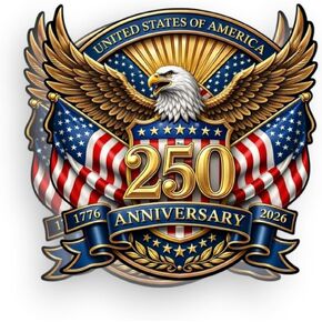 (2 PCS) America 250th Anniversary Decal Sticker 5.2 Inch, 1776-2026 250th Anniversary of The Independence of USA Sticker Vinyl Waterproof, 250 Anniversary USA Stickers for Car Truck Laptop in Saudi Arabia