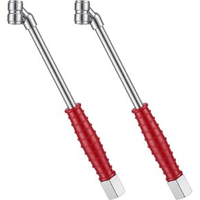2 Pack 9" Dual Head Air Chuck for Tires, 1/4" Fnpt 2-Way Tire Inflator Chuck, Extended Reach Angled Tire Inflator for Rv, Trailer, Dually Tires, Tight Spaces & Hard to Reach Valve Stems in Saudi Arabia