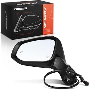 A-Premium Driver Side Power Door Mirror - Compatible with Toyota Highlander 2020 2021 2022 2023 - Heated Manual Folding Black Outside Rear View Mirror with Turn Signal and Blind Spot Detection in Kuwait