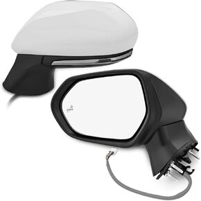 Passenger Side Door Mirror Replacement for 2018–2024 Toyota Camry, Heated, Blind Spot Monitor, Turn Signal Light, Power Adjustment, 7-Pin, Black, Side View Mirror Assembly, Replaces TO1321368 in Saudi Arabia