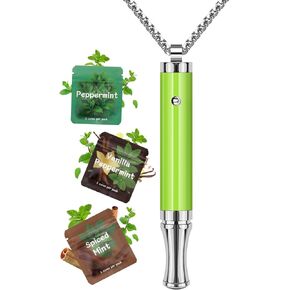 ASTOFLI Breathing Necklace for Anxiety Relief – Flavored Air Breathe Necklace, Breath Free Stress Relief Device with Flavor, Meditation Jewelry Gifts for Women and Men, Stainless Steel in Saudi Arabia