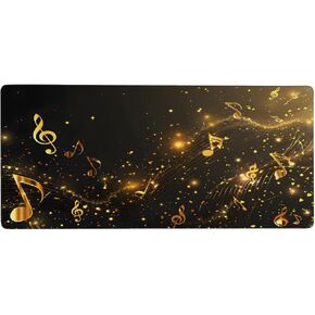 Gold Note Music Large Mouse Pad Gaming Mousepad Desk Mat for Desktop Computer Keyboard Waterproof Mouse Mat Desk Pad with Non-Slip Base for Game School Office Home 35.4" x 15.7" in Saudi Arabia