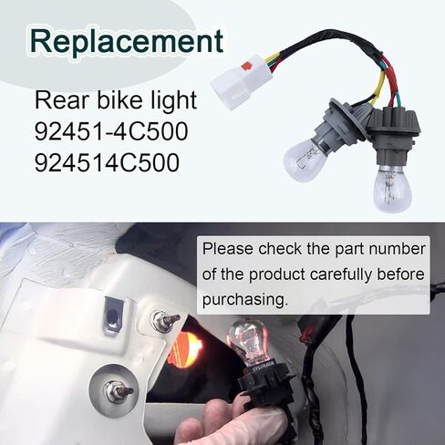 Rear Tail Light Bulb Socket and Wire Harness,Fit for Kia Optima 2014 2015,Compatible 924514C500 (2) in Kuwait