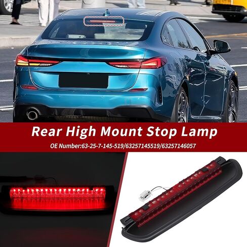 ضوء الفرامل الثالث LED لسيارات BMW 3 Series E90 E92 325i 330xi 328i 2005-2012 63257145519 مصباح توقف أحمر ثالث عالي مع حزام 63257146057 ضوء فرامل عالي المستوى في المركز الخلفي in Kuwait