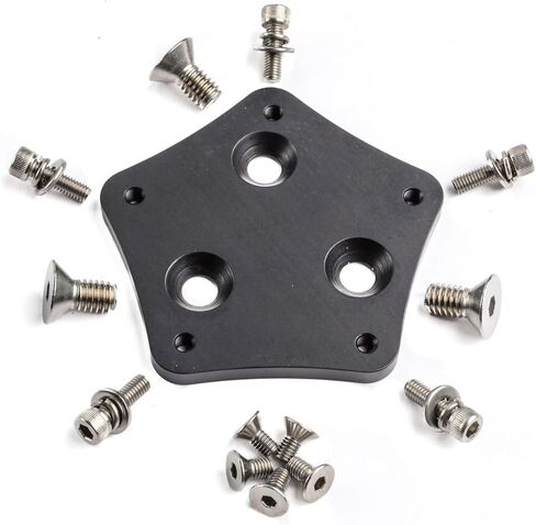 JEGS Steering Wheel Adapter | 3 Bolt Hub To 5 Bolt Wheel | Made In USA | Allows use of Quick Release Hub | Billet 6061-T6 Black Anodized Aluminum | Includes Hardware in Saudi Arabia