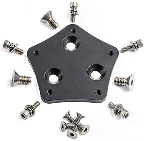 JEGS Steering Wheel Adapter | 3 Bolt Hub To 5 Bolt Wheel | Made In USA | Allows use of Quick Release Hub | Billet 6061-T6 Black Anodized Aluminum | Includes Hardware in Saudi Arabia