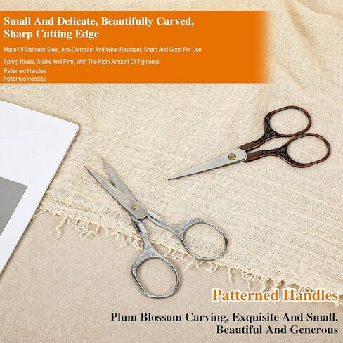 2Pcs Small Sewing Scissors 5 Inch Small Embroidery Scissors with Cover Vintage Scrapbook Scissors Stainless Steel Sharp needlepoint thread scissors for Cutting Crafting DIY Artwork Tool in Saudi Arabia